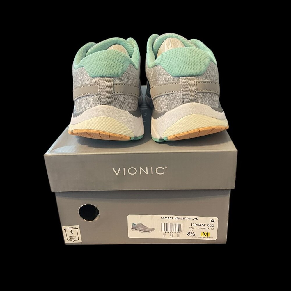 Vionic Women's Light Gray and Pale Pink Sneakers - Picture 2 of 14
